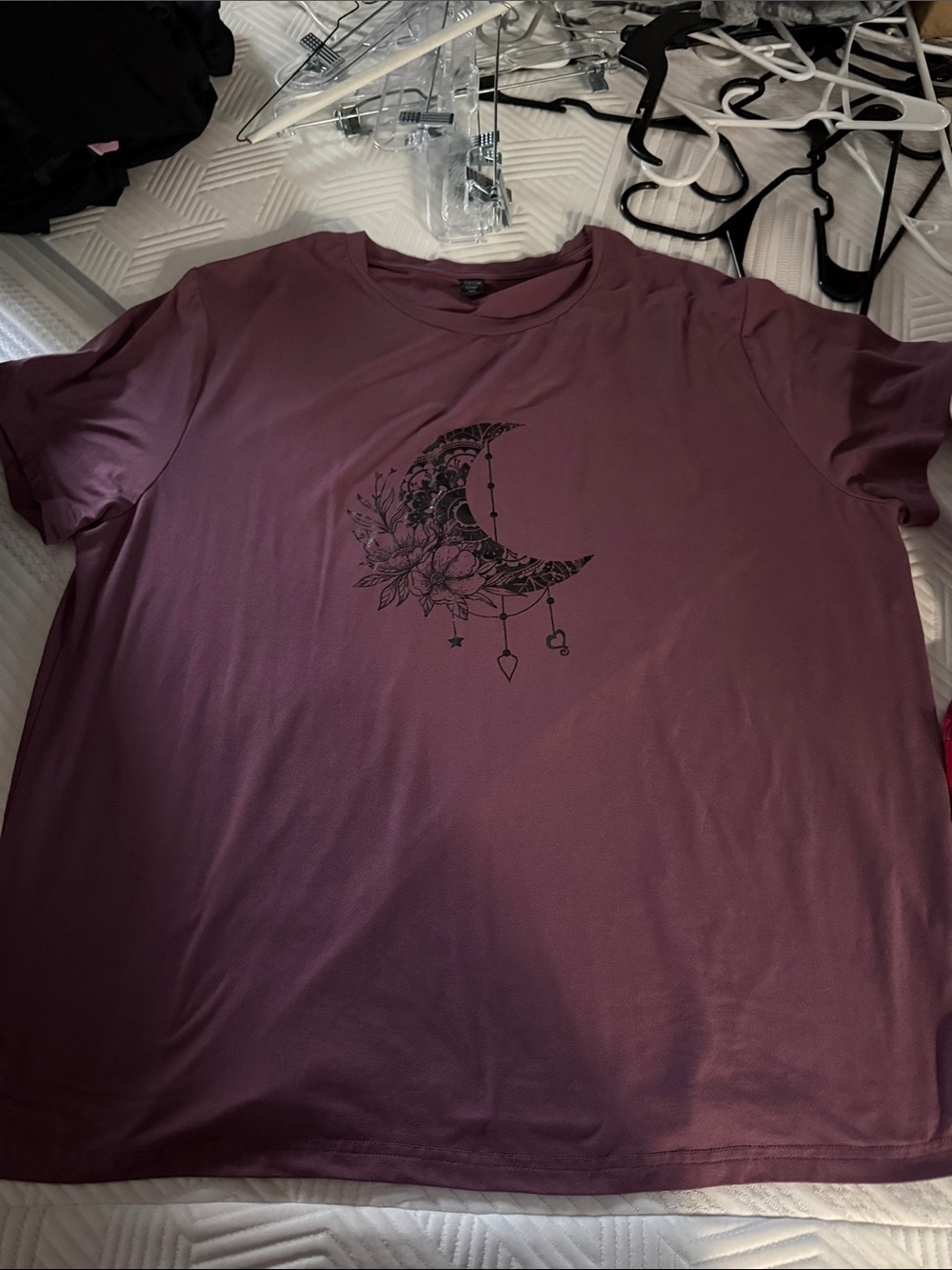 Moon Graphic Tee - Plum